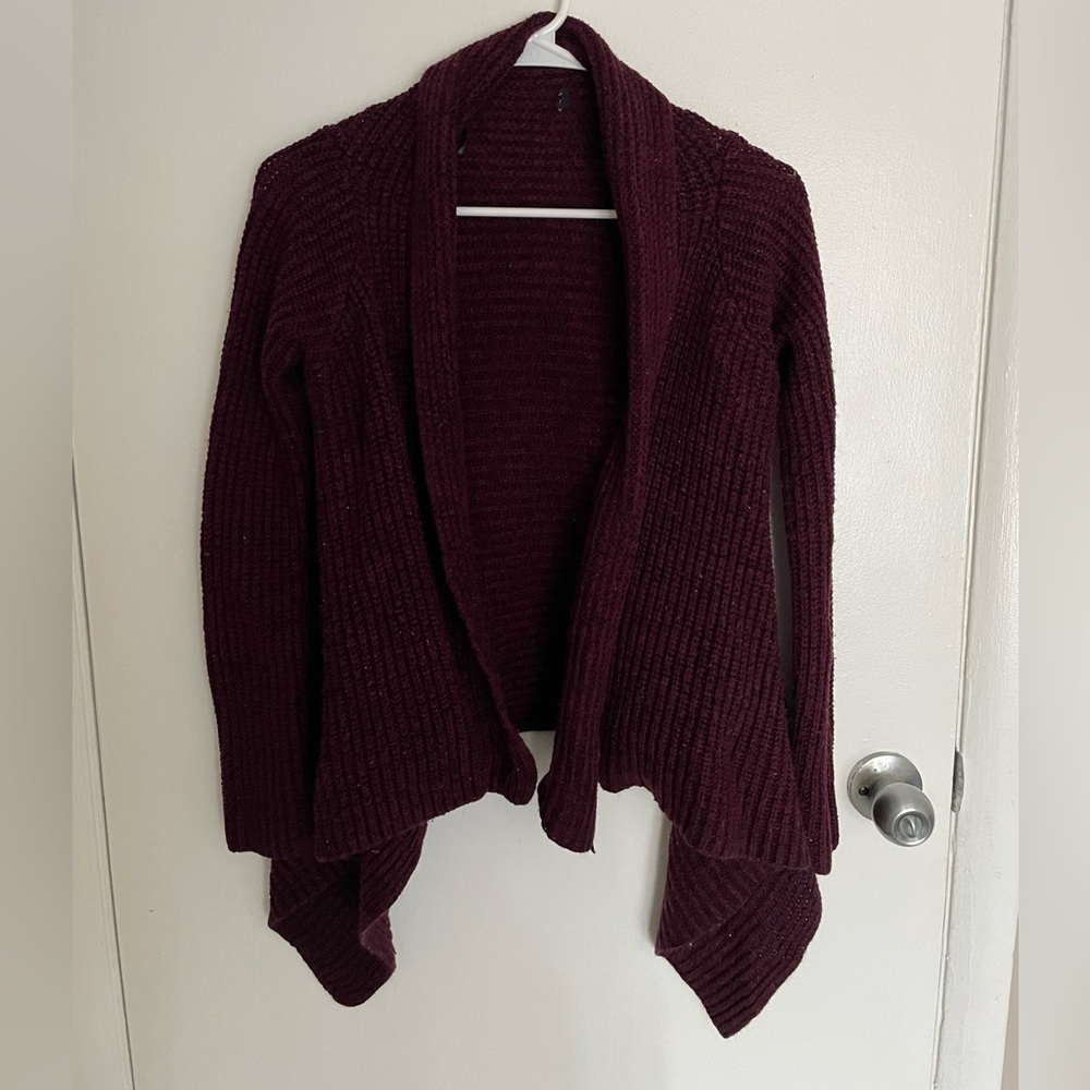 Burgundy knit sweater cardigan forever 21 medium